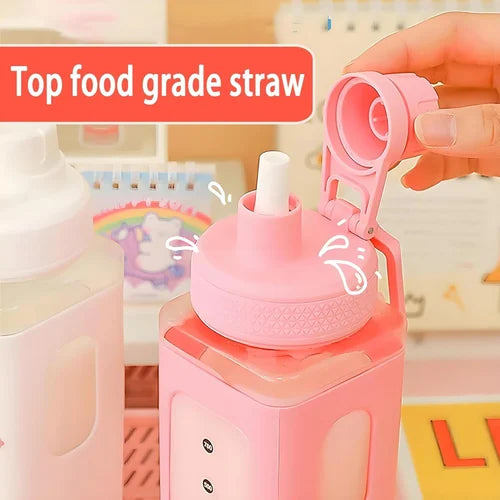 Kawaii Water Bottle with Straw – Cute Water Drinking Bottle
